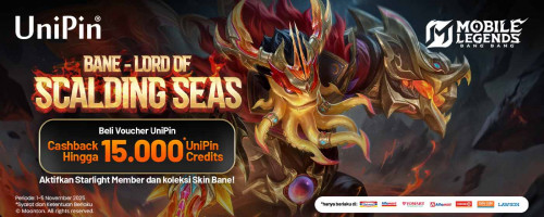 Upgrade Bane-mu! Top Up via Voucher UniPin & Nikmati Cashback Hingga 15.000 UniPin Credits